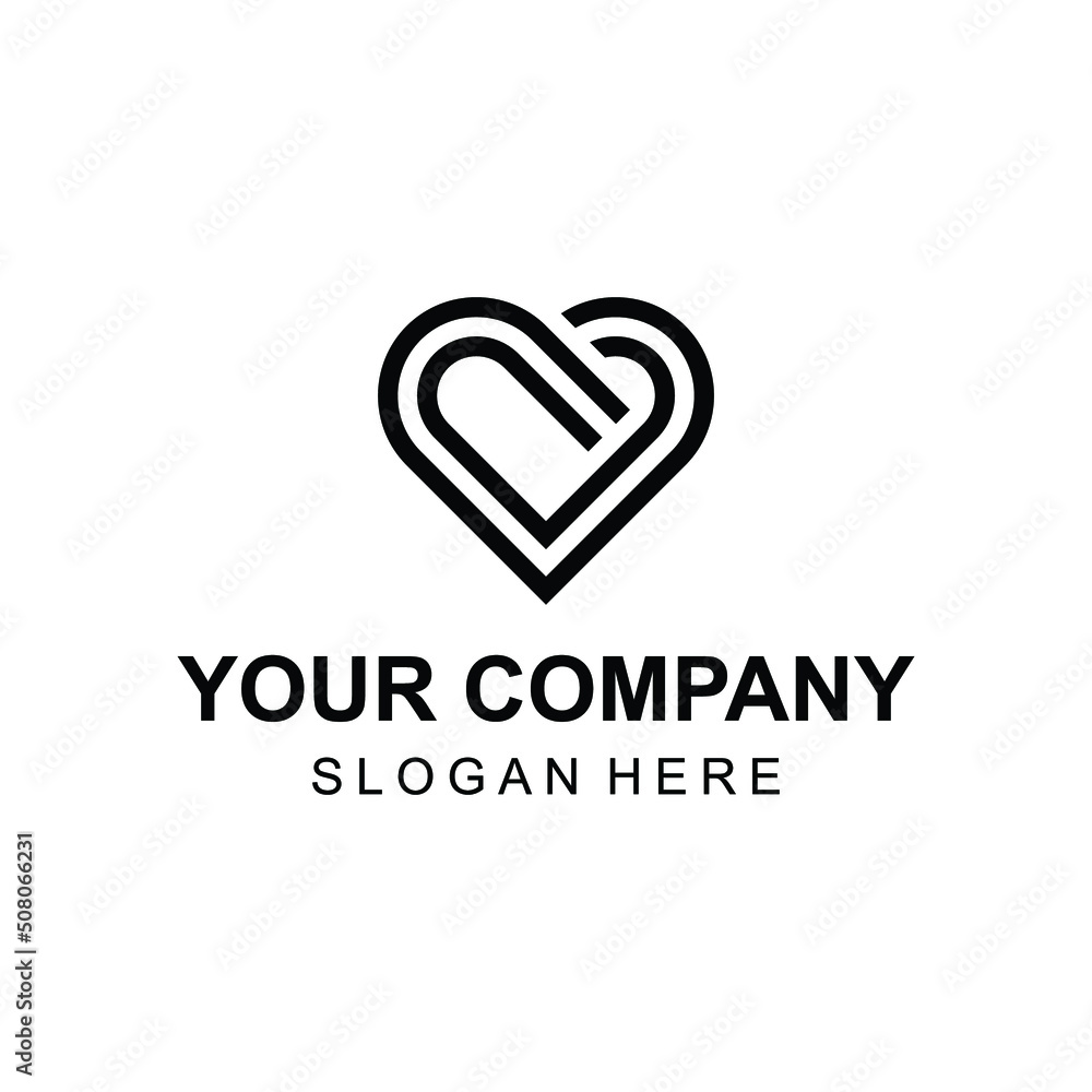 Creative heart logo design vector