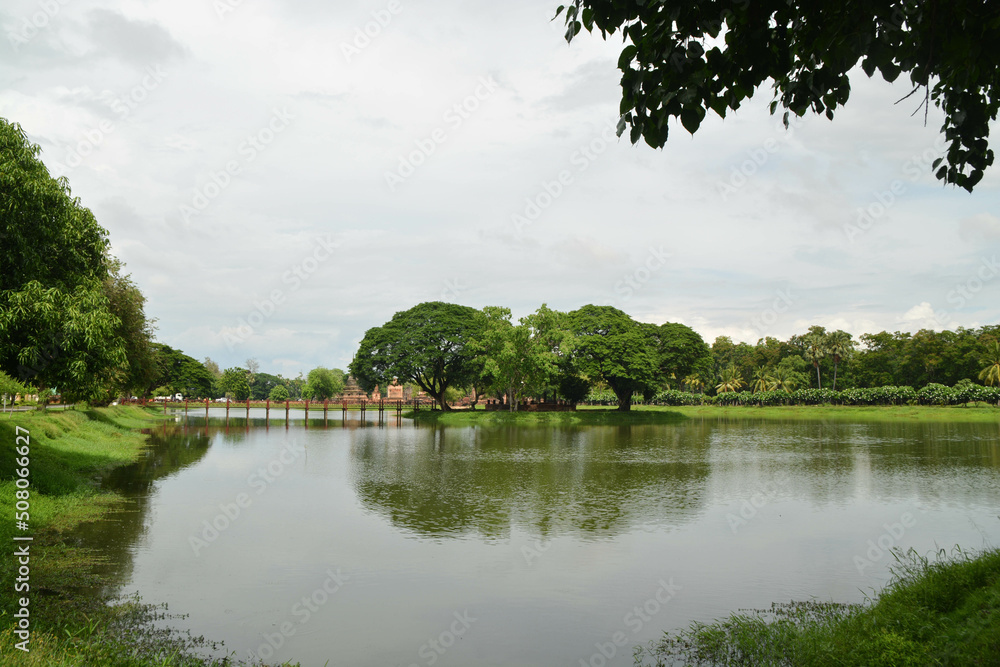 Pan view of the Historical Park in Sukhothai.