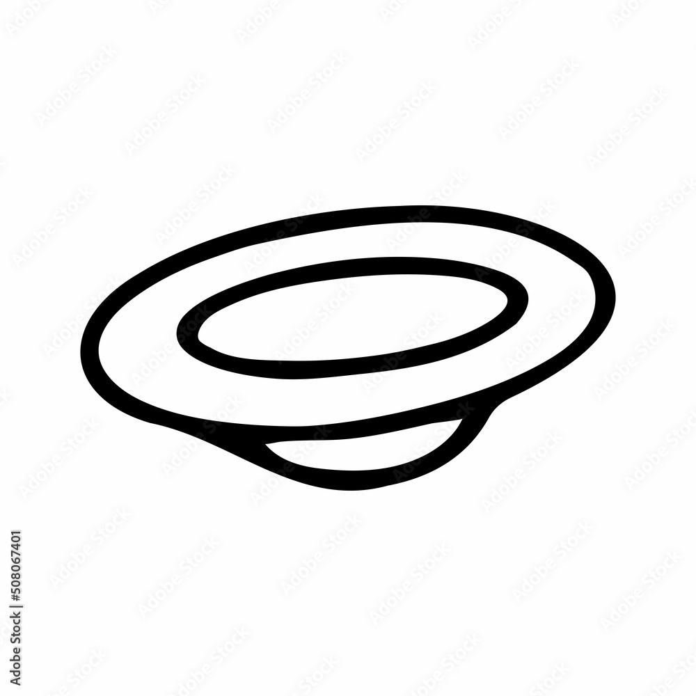Doodle hand-drawn plate illustration. Outline plate isolated on white background. Cozy kitchen utensils, kitchenware, dishes for food, dinner dish, serving cap, cooking. Vector cafe, cozy home symbol Doodle hand-drawn plate illustration. Outline plate isolated on white background. Cozy kitchen utensils, kitchenware, dishes for food, dinner dish, serving cap, cooking. Vector cafe, cozy home symbol