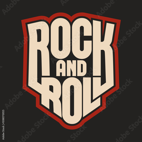 Rock lettering, poster or t-shirt design, vector