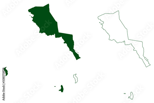 Ensenada municipality  Free and Sovereign State of Baja California  Mexico  United Mexican States  map vector illustration  scribble sketch Ensenada map
