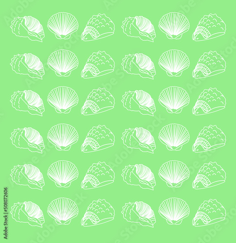 pattern with sea shells