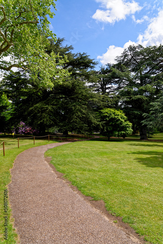 Garden inside of the Warwick Castle grounds - England