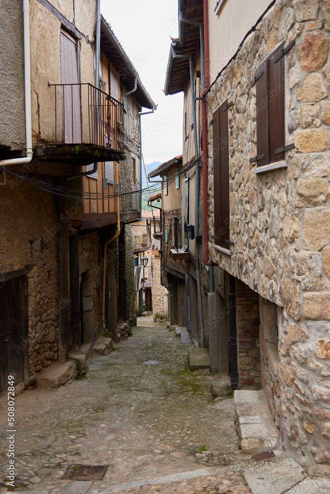 Medina del Castañar (Salamanca), May 3, 2022. Typical houses of a Castilian town. It is a municipality in the province of Salamanca, in the autonomous community of Castilla y León. 