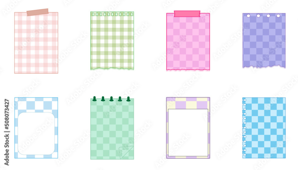 set of the cute checkerboard paper, notepad, memo, planner, reminder, and journal. cute, simple, and printable set of the cute checkerboard paper, notepad, memo, planner, reminder, and journal. cute, simple, and printable