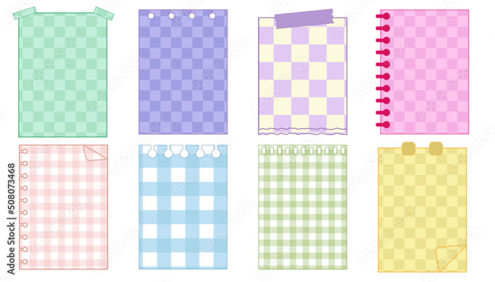 set of the cute checkered notepad, memo, planner, sticky note, reminder, and journal. cute, simple, and printable set of the cute checkered notepad, memo, planner, sticky note, reminder, and journal. cute, simple, and printable
