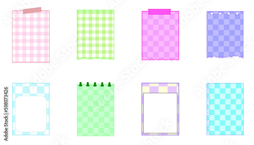 Wallpaper Mural set of the cute checkerboard paper, notepad, memo, planner, reminder, and journal. cute, simple, and printable Torontodigital.ca