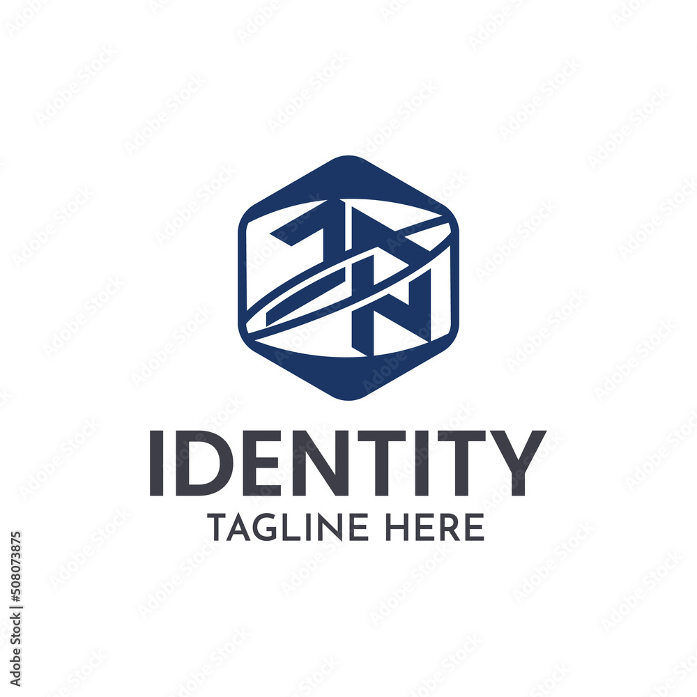 Fototapeta premium JP logo template vector combined with orbit round, suitable for any company related logo.