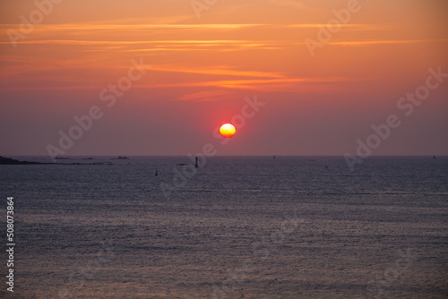 Sunset over the sea. Peaceful and zen atmosphere background © daboost