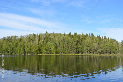 Fototapeta Naklejka Na Ścianę i Meble -  Russia, Solovetsky archipelago, lake in the forest