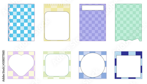 collection of the cute checkers paper, notepad, memo, planner, reminder, and journal. cute, simple, and printable