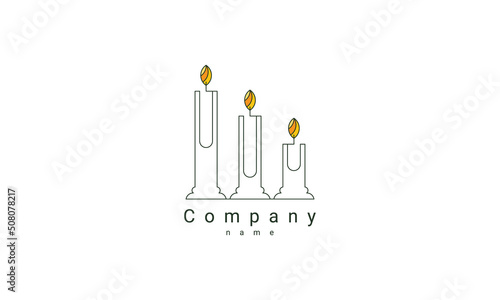 three candles logo template