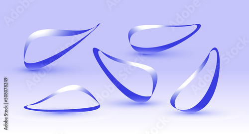 Abstract three dimensional elements empty frames template vector ribbons