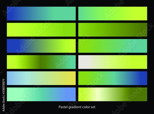 Pastel color gradient collection. Vector illustration.