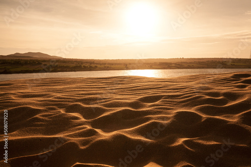 Sunset on the desert beach