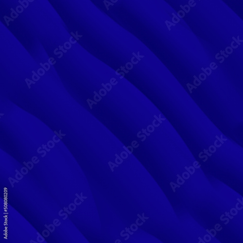 A blue desert with winding dunes. Beautiful seamless abstraction with diagonal lines. Blue texture. 3D image. 