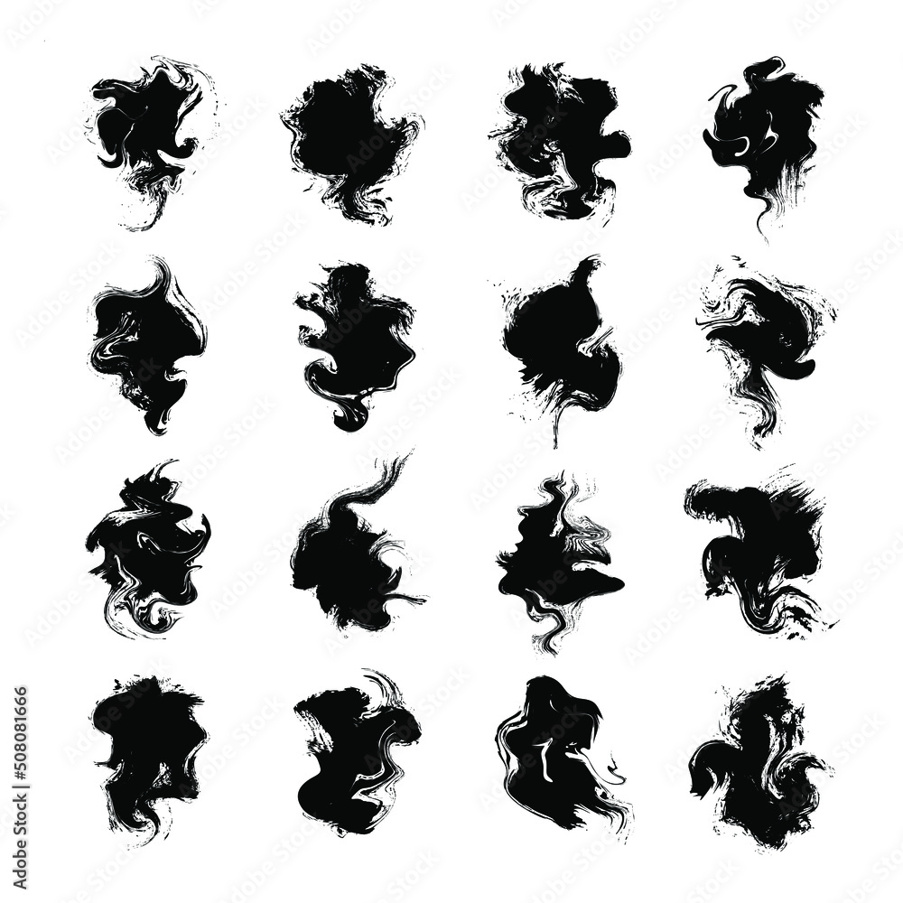Abstract blob black ink collection. Vector illustration Abstract blob black ink collection. Vector illustration