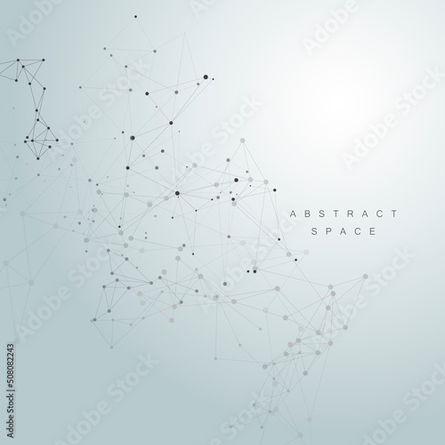 Abstract connecting dots and lines. Vector geometric background. Polygonal design for technology