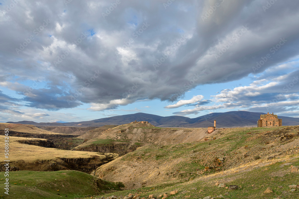 Fototapeta premium ani ruins old city ruins.kars-turkey