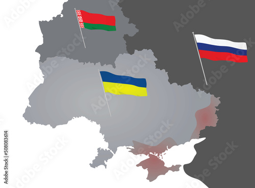 Russian invasion to Ukraine. vector