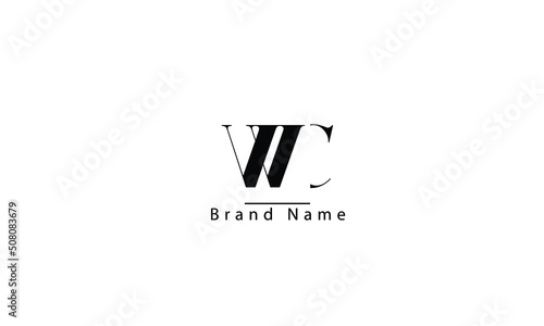 WC CW W C abstract vector logo monogram template