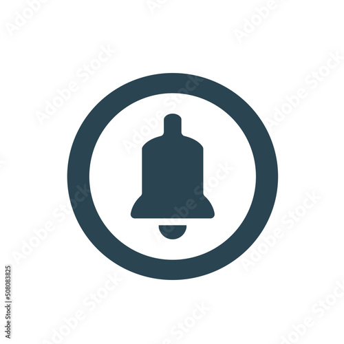 Vector illustration, bell icon in a circle. Flat design.