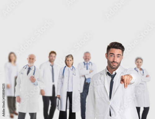 Medical doctor pointing at you