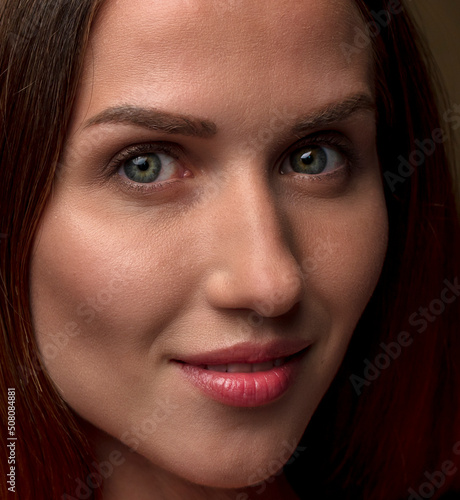 face of a young woman, close-up, portrait