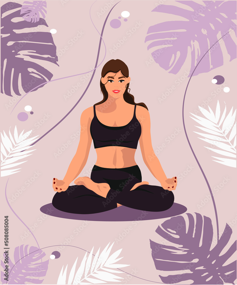 girl doing yoga in the lotus position girl doing yoga in the lotus position