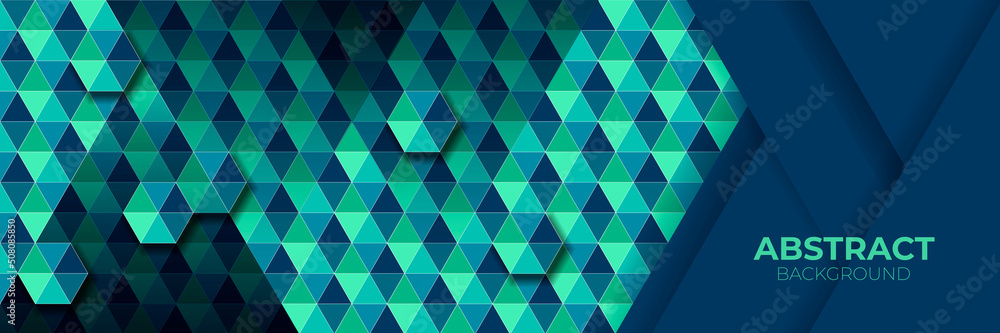 Stylish abstract vector background with geometric shapes in turquoise tones. Nice banner or wallpaper for websites, posters or advertising