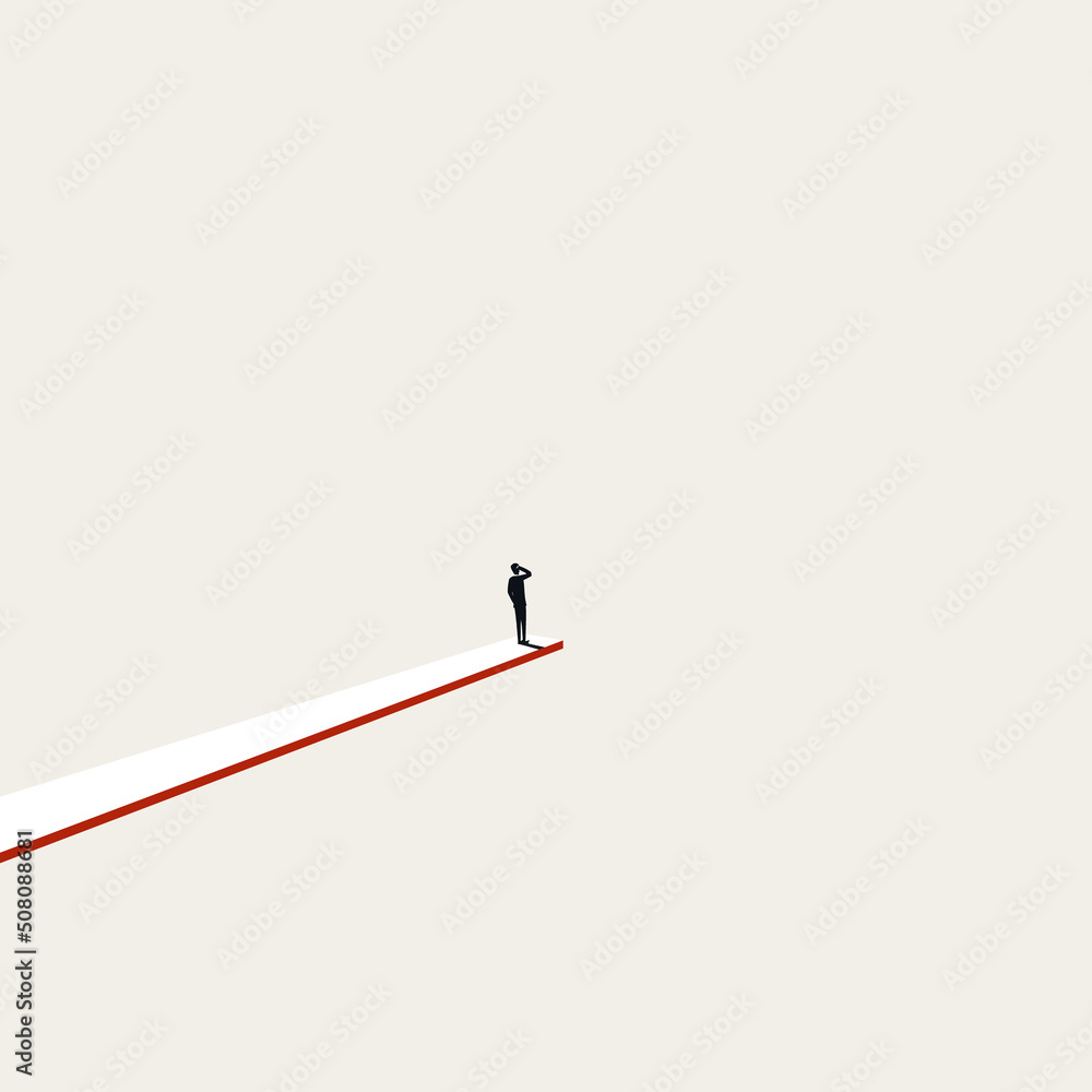 Business career future vector concept. Symbol of vision, decision, challenge. Minimal illustration Business career future vector concept. Symbol of vision, decision, challenge. Minimal illustration