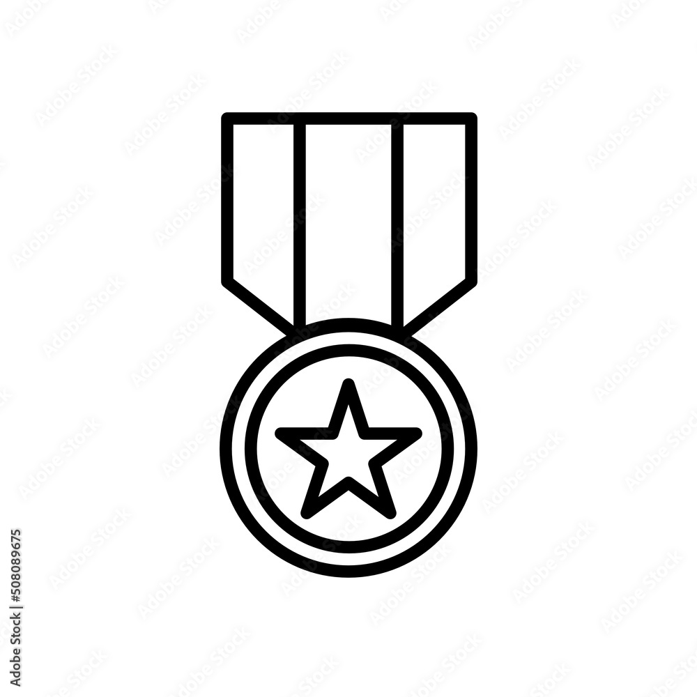 Medal z gwiazdą ikona wektorowa - obrazy, fototapety, plakaty 