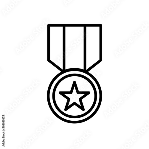 Medal z gwiazdą ikona wektorowa