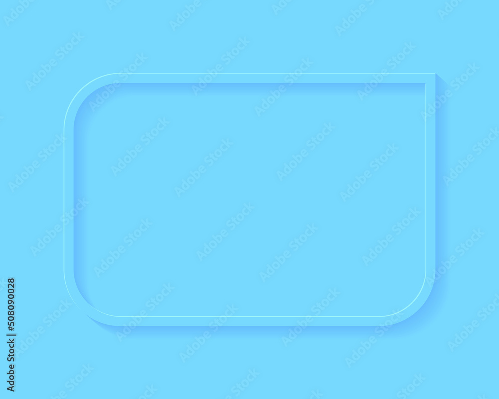 Blue frame stripes vector background.Blue wooden frame hanging on the red wall background. Realistic blank frame mockup, for text or image placement. Empty elegant frame vector.
