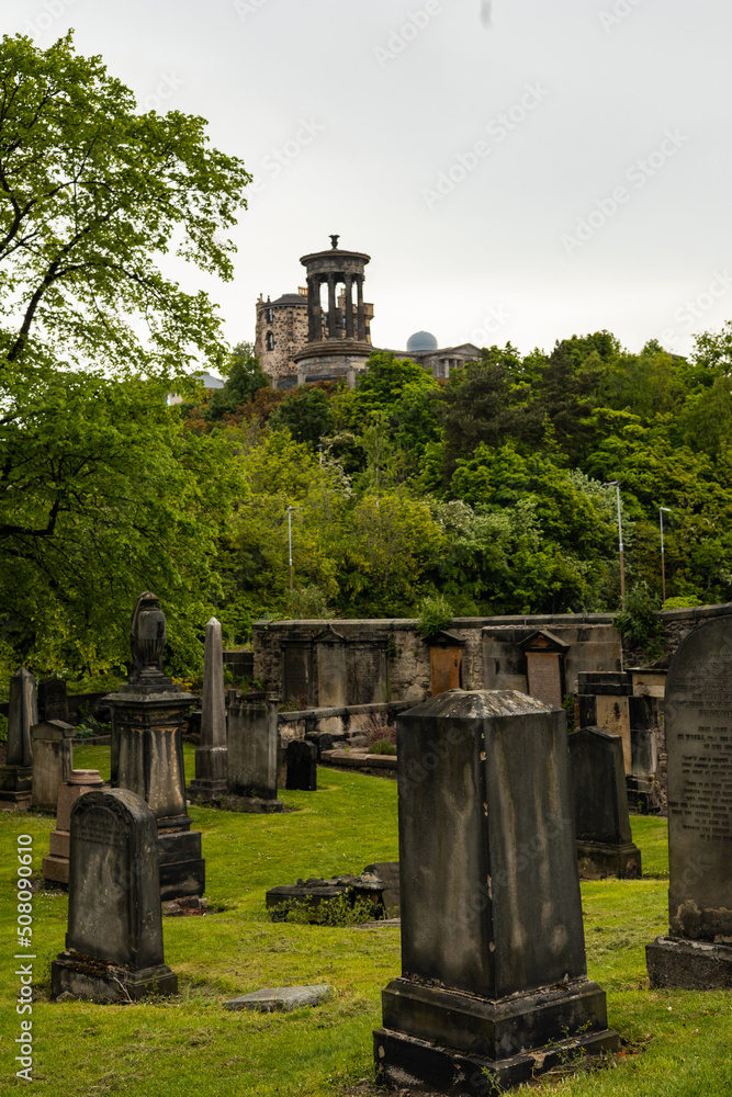 Fototapeta premium tombstone at the Old Calton Cemetery in Edinburgh