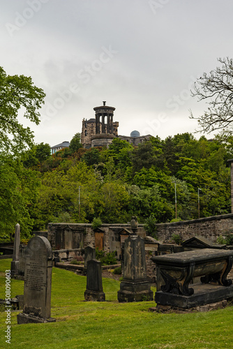 tombstone at the Old Calton Cemetery in Edinburgh photo