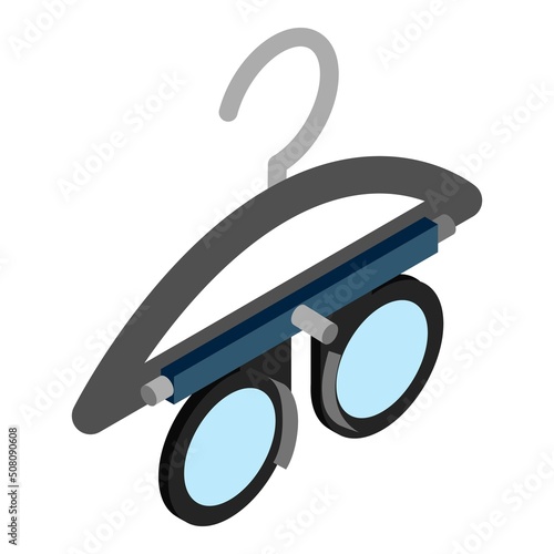 Ophthalmologist tool icon isometric vector. Modern optometrist trial frame icon. Check vision, optometrist equipment, ophthalmology concept