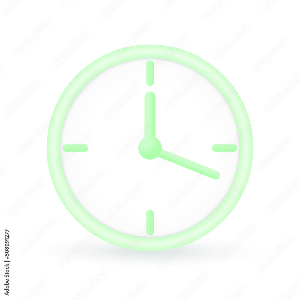 Clock sign concept. 3d vector icon illustration.
Clock sign concept. 3d vector icon illustration.