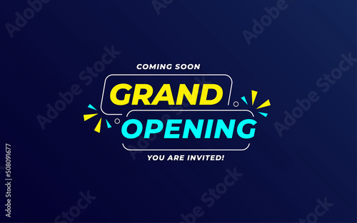 Grand opening sale poster, sale banner design template with 3d editable text effect