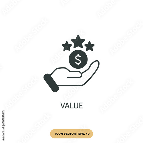 value icons  symbol vector elements for infographic web