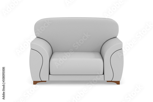 white leather armchair on w...