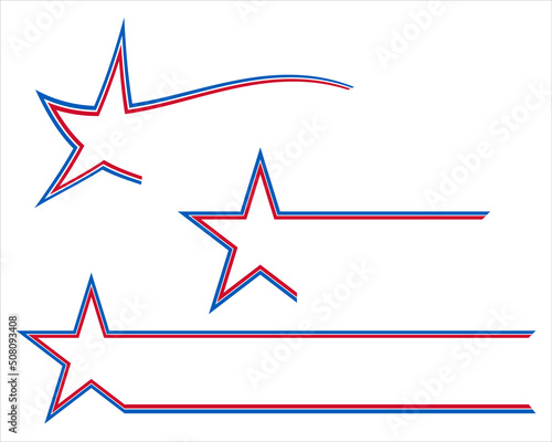 Red, white, and blue star with stripes collection - Vector Illustration