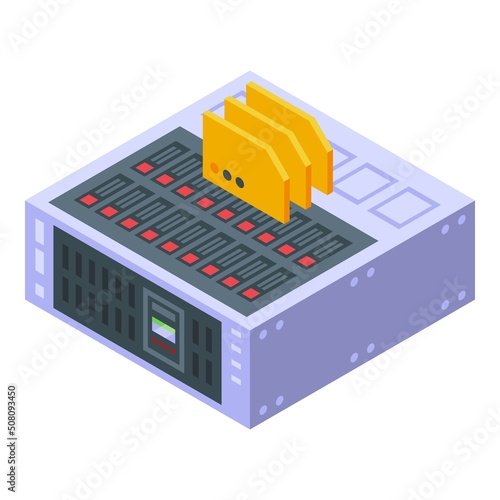 Drive data icon isometric vector. Card storage. Digital micro