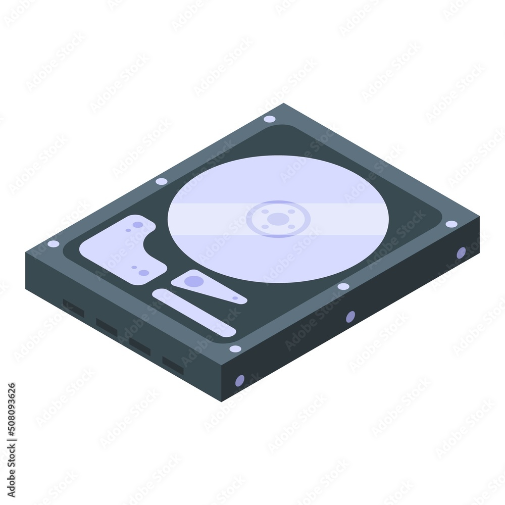 Old hdd icon isometric vector. Digital computer. Drive disk Old hdd icon isometric vector. Digital computer. Drive disk