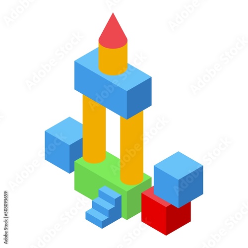 Montessori toy icon isometric vector. Smart education. Math shape