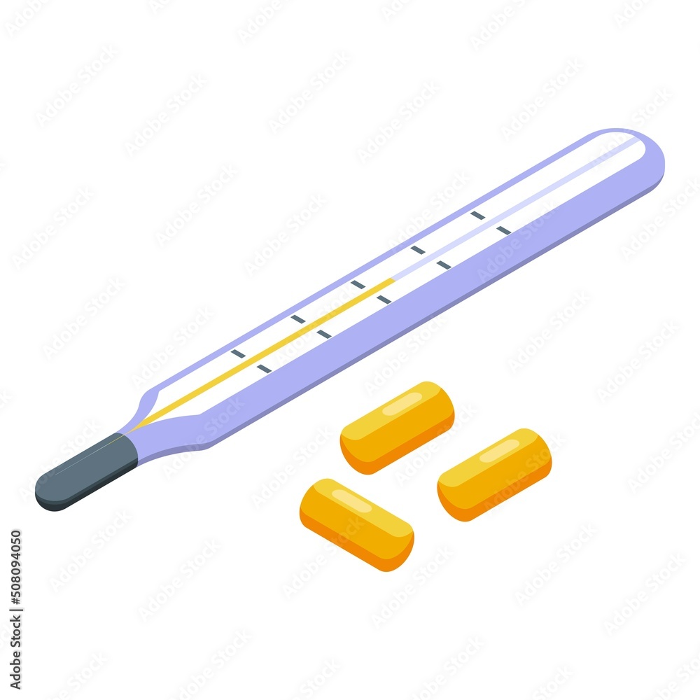 Antiviral temperature pill icon isometric vector. Medicine virus. Health remedy Antiviral temperature pill icon isometric vector. Medicine virus. Health remedy
