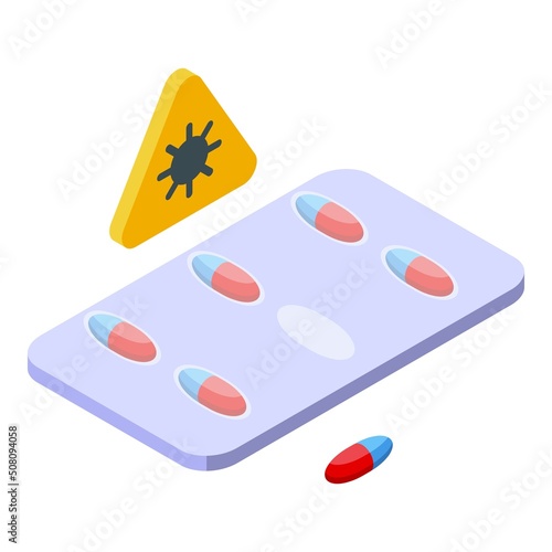 Antiviral capsule blister icon isometric vector. Medicine virus. Doctor antipyretic