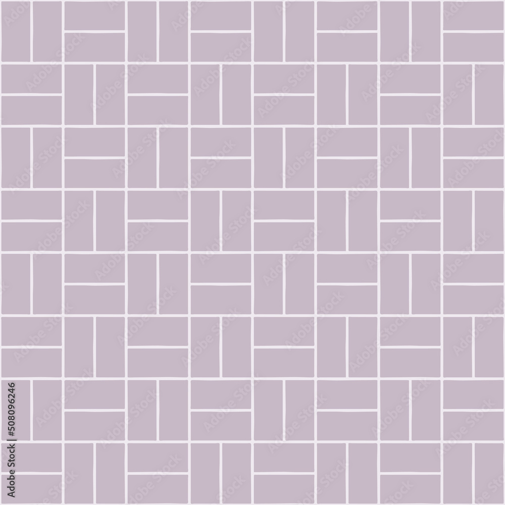 Interior tile pattern. Vector decor of double tiles of the same color, seamless tile space. Decorative wall or packaging pattern.
