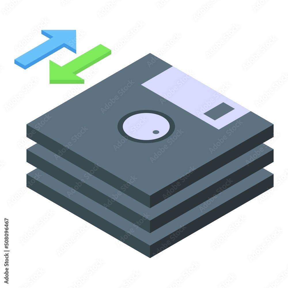Floppy disk data icon isometric vector. Cms development. Web design Floppy disk data icon isometric vector. Cms development. Web design