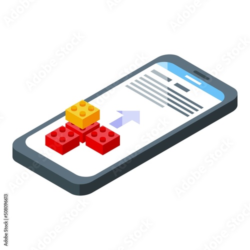 Data construct icon isometric vector. Html system. Cms development